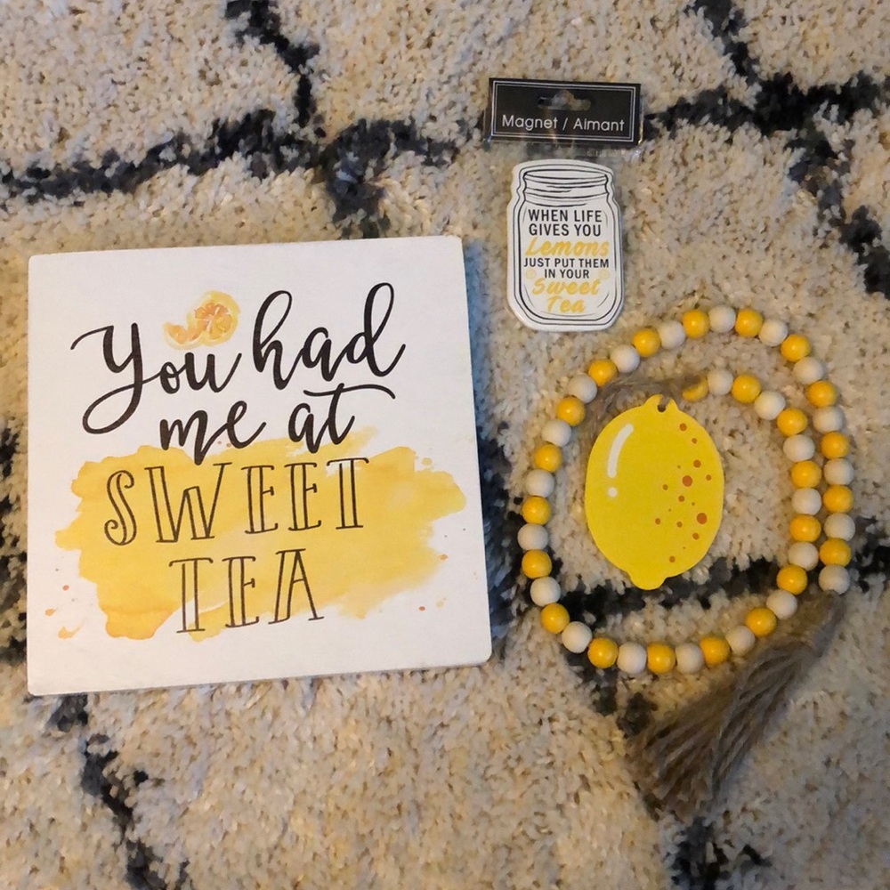 Farmhouse Southern Sweet Tea & Lemon Decor Bundle